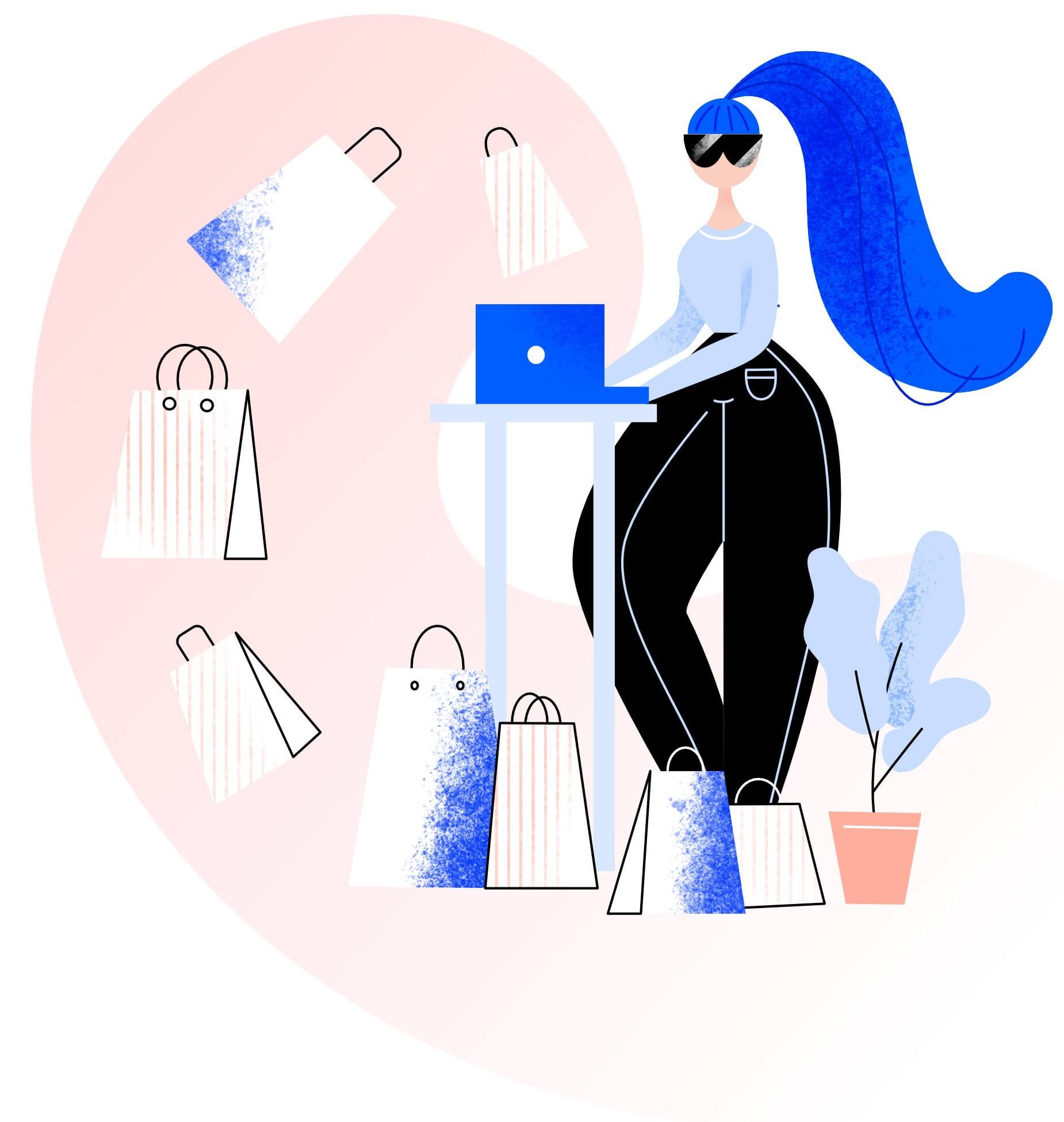 verkleinert Frau Shopping